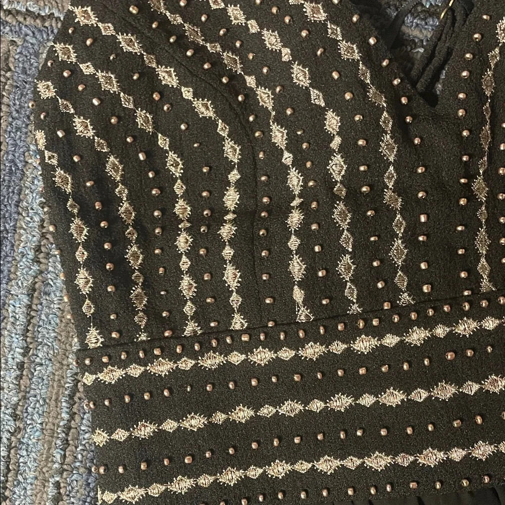 Beaded Bodice black Maxi Dress - Picture 2 of 5